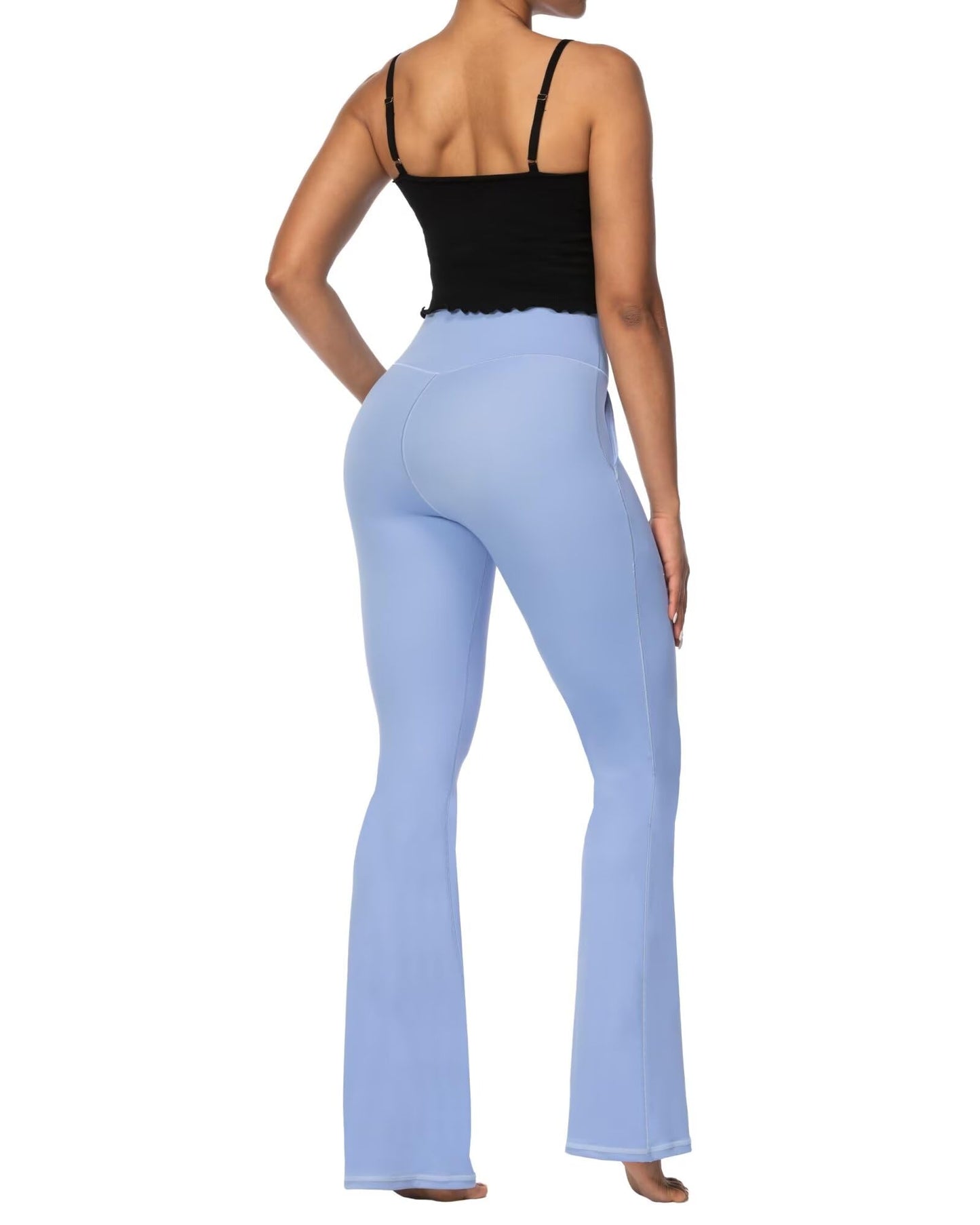 Legging évasé Sunzel pour femme avec poches, pantalon de yoga croisé avec contrôle du ventre, taille haute et jambe large