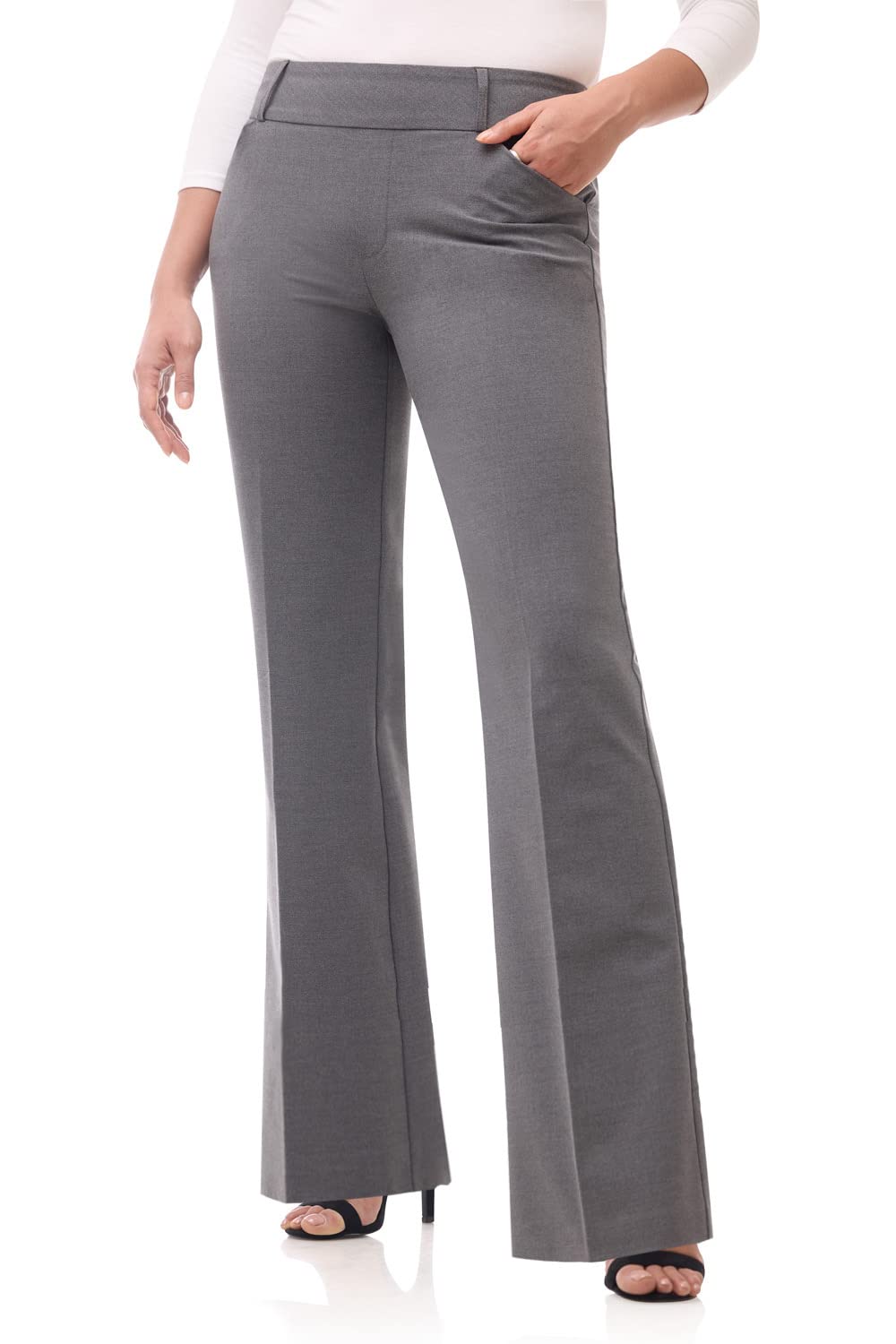 Pantalon à enfiler à jambe large Smart Stretch pour femme de Rekucci, du bureau au dîner 