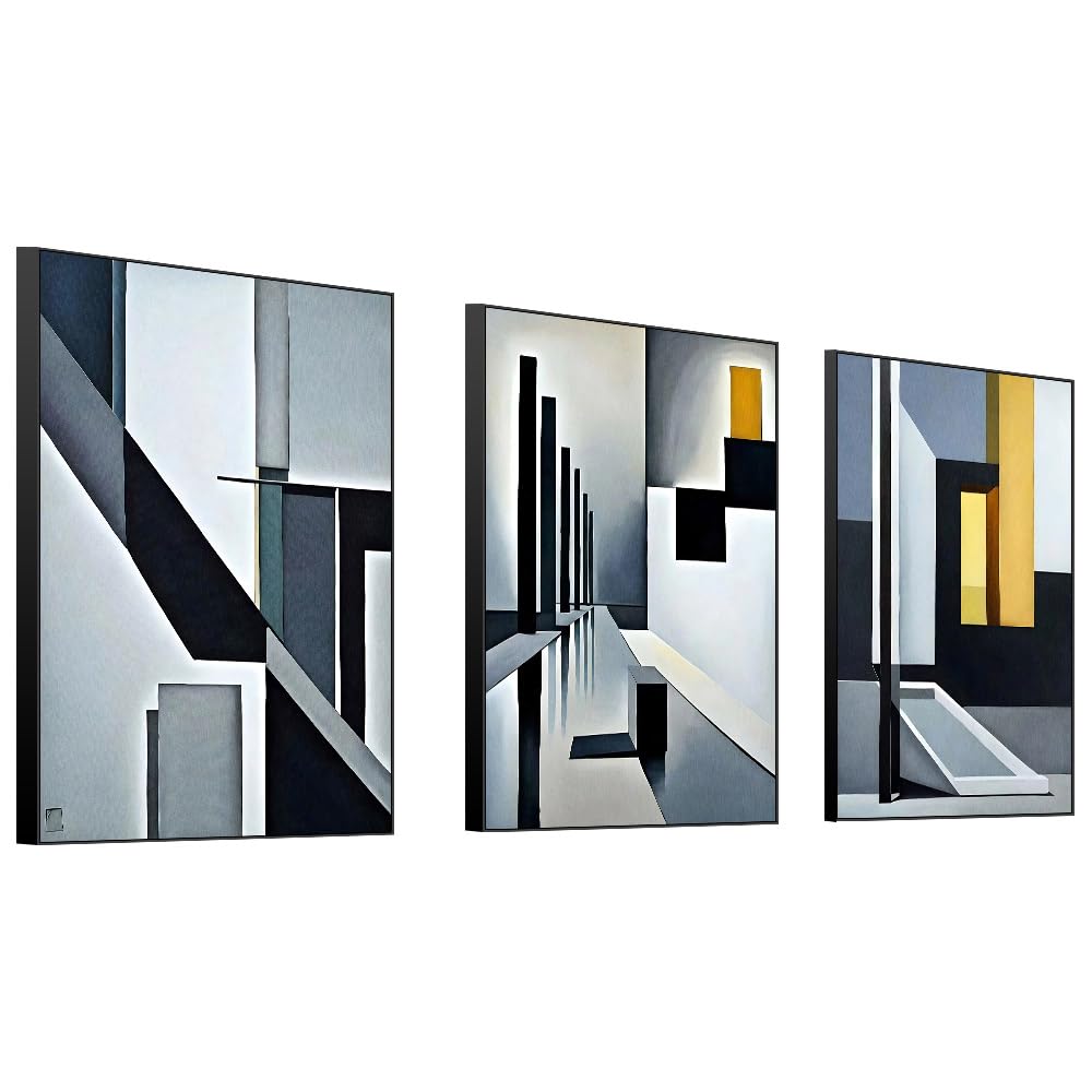 Framed Wall Art Set of 3 Bright Posters & Prints, Modern Abstract Aesthetic Pictures Decor For living room Bedroom Kitchen Office. Wall Art Decor Are Great Gifts Choice (16" X 24" X 3 pieces)