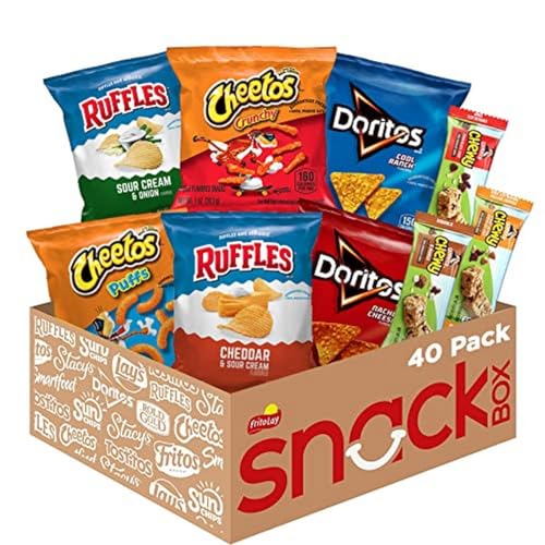 Frito Lay Ultimate Snack Care Package, Variety Assortment of Chips, Cookies, Crackers & More, (Pack of 40)