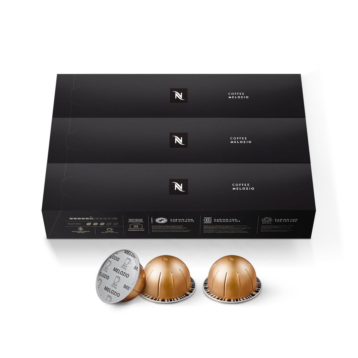 Nespresso-Kapseln Vertuo, Intenso, dunkel gerösteter Kaffee, Kaffeepads à 30 Stück, ergibt 225 ml. 