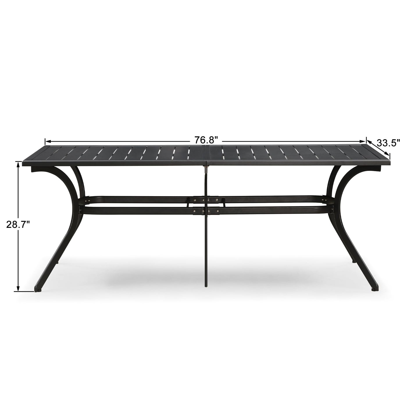 PURPLE LEAF Outdoor Dining Table 121" X 37" Slatted Tabletop Large Aluminum Rectangular Patio Dining Table for 10, Weather-Resistant Patio Table for Backyard Garden Lawn Porch Deck