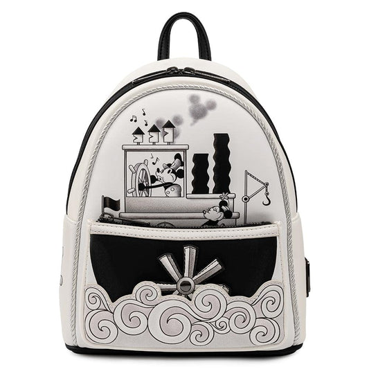 Sac à main à bandoulière double pour femme Loungefly Disney Mickey Steamboat Willie Music Cruise