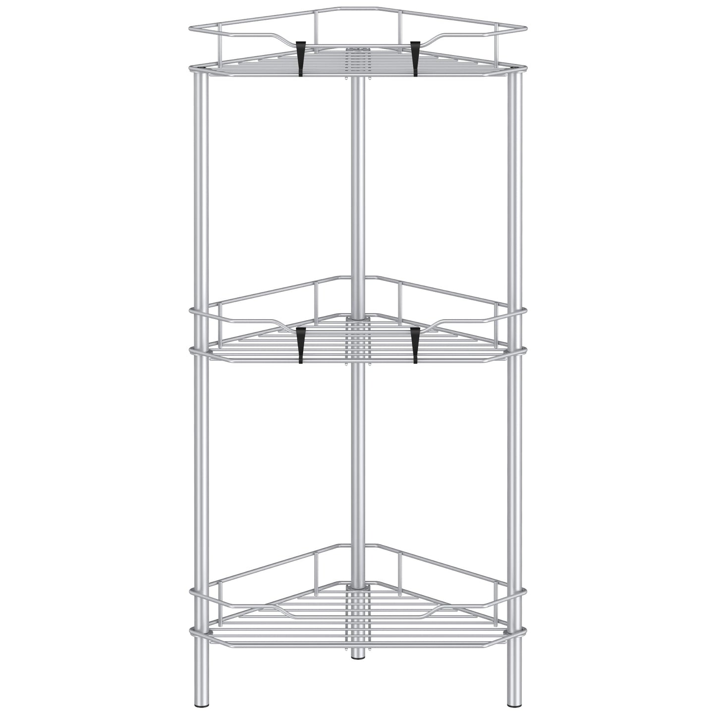 4 Tier Floor Standing Corner Shower Caddy Organizer Shelf with Hooks