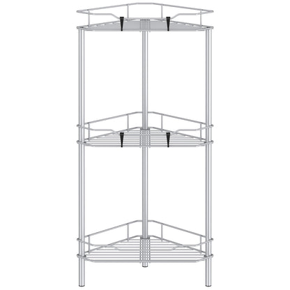 4 Tier Floor Standing Corner Shower Caddy Organizer Shelf with Hooks