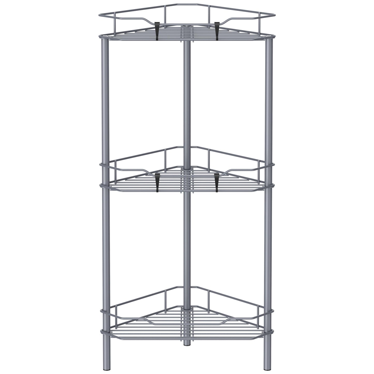 4 Tier Floor Standing Corner Shower Caddy Organizer Shelf with Hooks