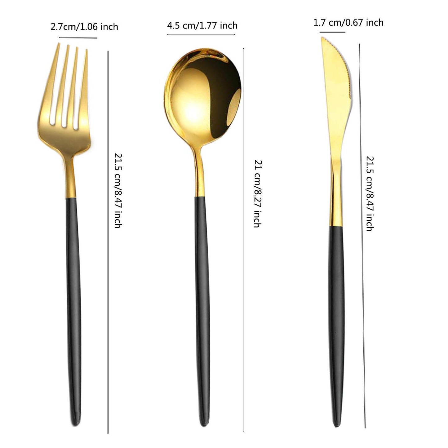 Portable Travel Utensils Set, 18/8 Stainless Steel 3 PCS Cutlery Set Including Knife Fork and Spoon, Reusable Travel Silverware Set with Case for Lunch Box Camping School Office