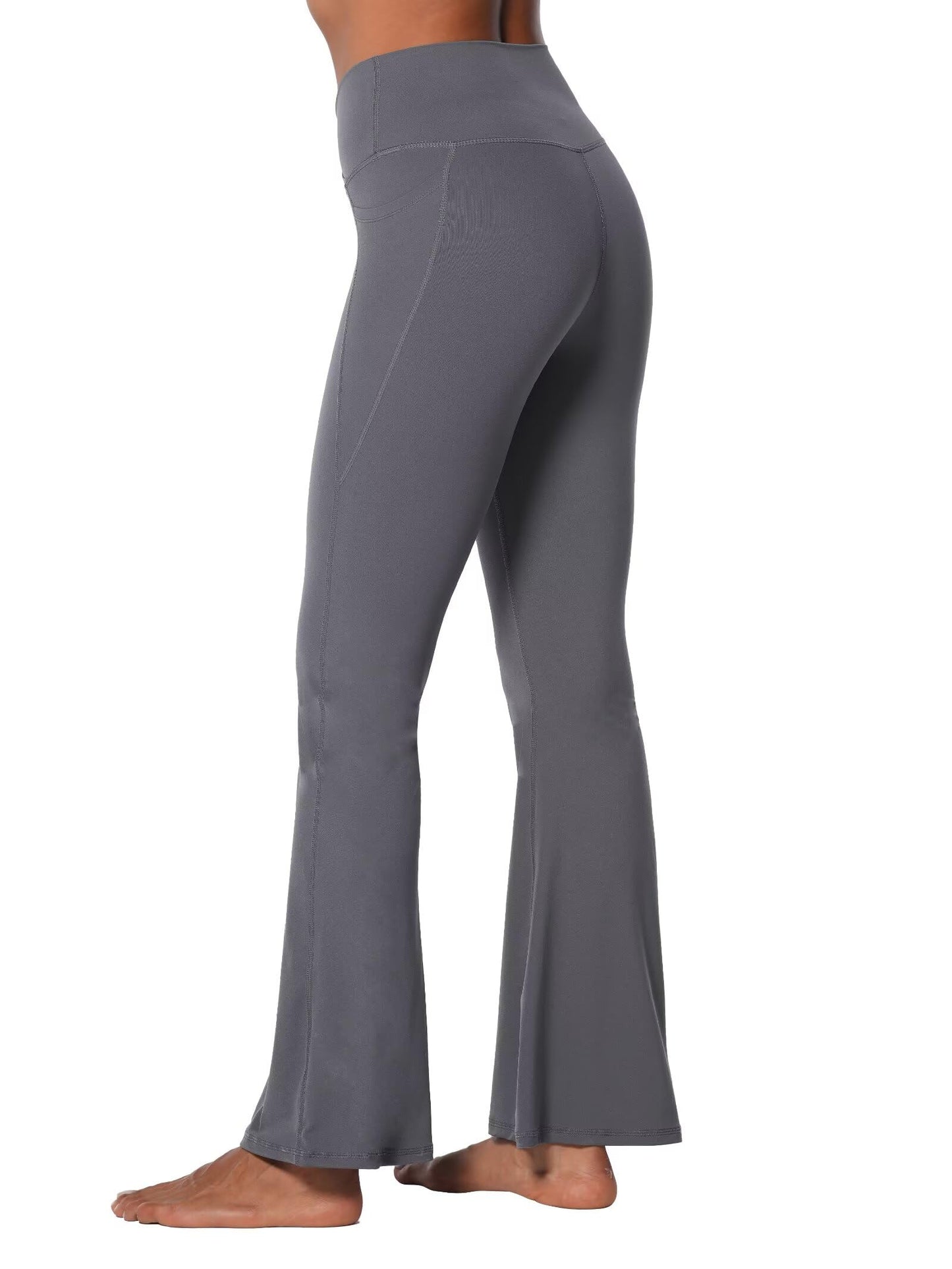 Sunzel Flare Leggings for Women with Pockets, Crossover Yoga Pants with Tummy Control, High Waisted and Wide Leg