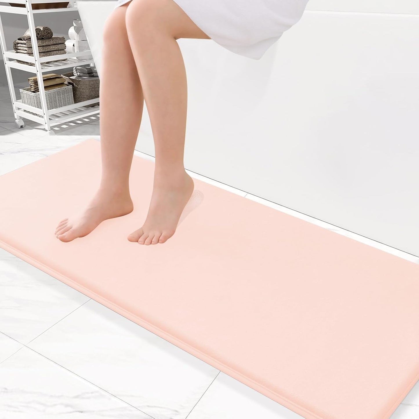 Smiry Memory Foam Bath Mat – Ultra Soft, Absorbent, Non-Slip Rug for Bathroom