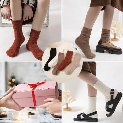 5 Pairs Fuzzy Soft Cozy Comfortable Socks for Women, Casual Sleep Comfy Socks, Perfect Warm Winter Gifts for Women