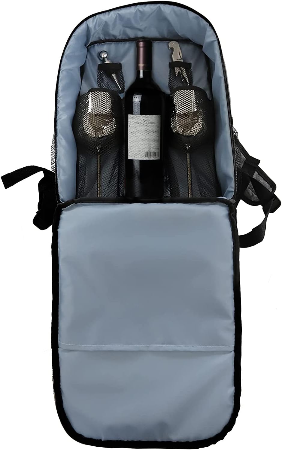 Ensemble de verres à vin rouge de voyage, comprenant un sac à dos, un ensemble de verres à vin de 2,17 onces, un bouchon à vin et des tire-bouchons multifonctions, convient pour les fêtes en plein air et les pique-niques 