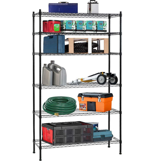5-Tier Adjustable Heavy Duty Metal Storage Shelves, 250 Capacity Per Shelf, 36" X 14" X 72" Wire Shelving Unit Rack for Garage Closet Pantry, Black