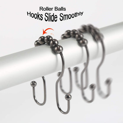 2-Pack Shower Curtain Hooks –12-Piece Each