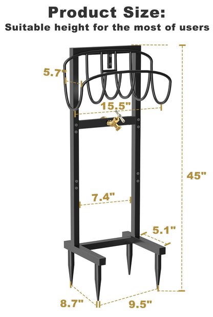 Freestanding Garden Hose Holder – Heavy Duty Metal Outdoor Hose Organizer