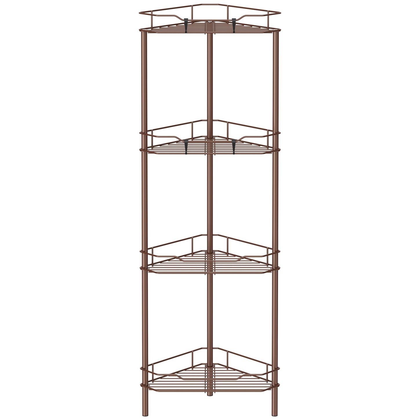 4 Tier Floor Standing Corner Shower Caddy Organizer Shelf with Hooks
