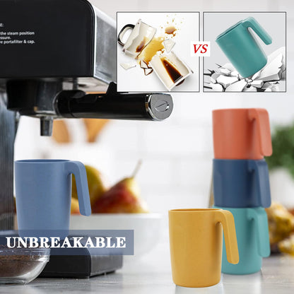 Homienly Wheat Straw Cups – Reusable, Unbreakable, Tumblers, Stackable & Dishwasher Safe