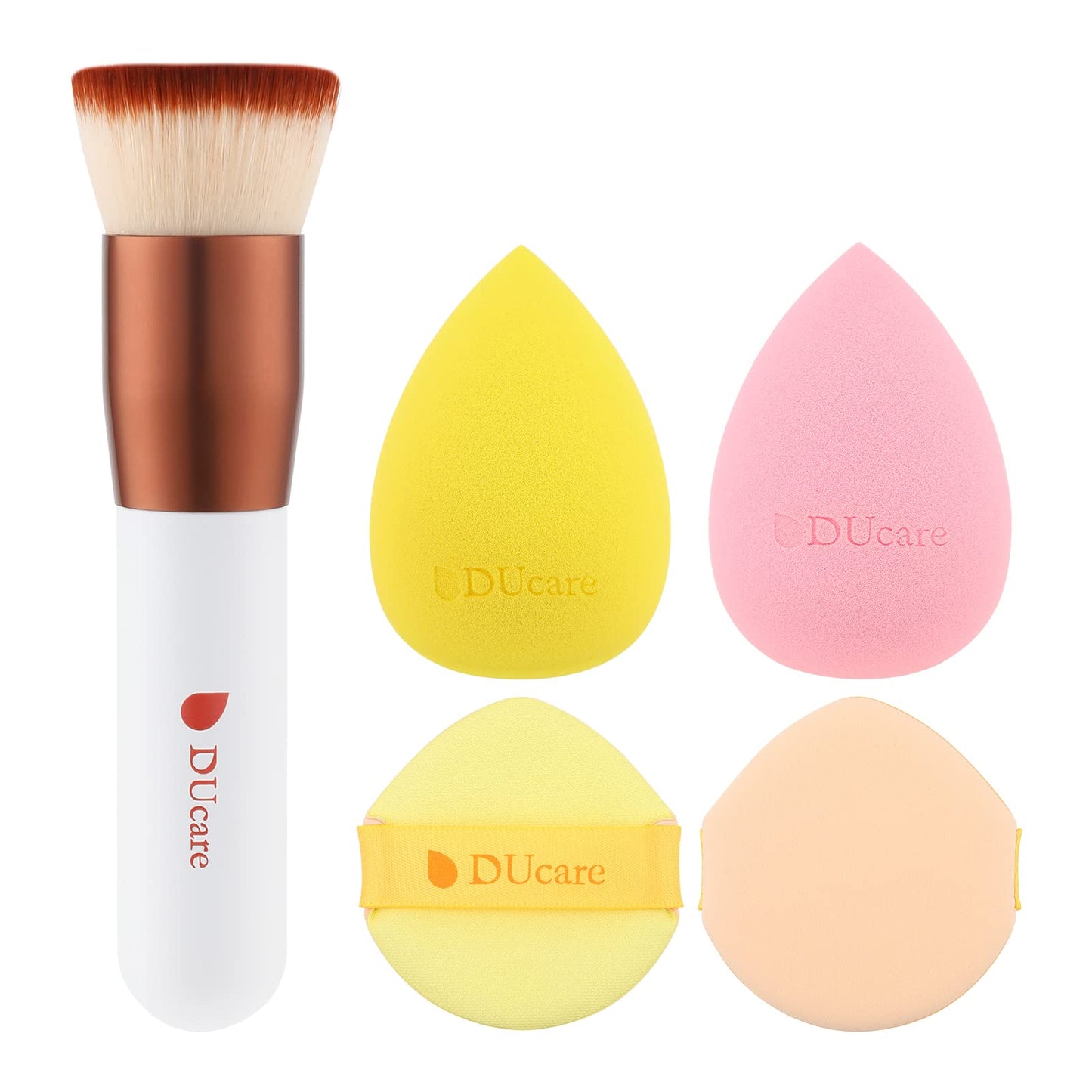 DUcare Selbstbräunerpinsel, Kabuki-Grundierungspinsel für flüssiges Make-up, flache Oberseite, professioneller Stick, zum Polieren und Verblenden von Mineralpuder, großer Make-up-Gesichtspinsel, Schwarz 