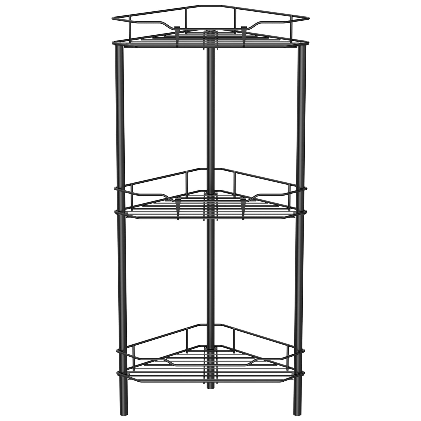 4 Tier Floor Standing Corner Shower Caddy Organizer Shelf with Hooks