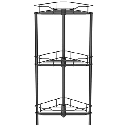 4 Tier Floor Standing Corner Shower Caddy Organizer Shelf with Hooks