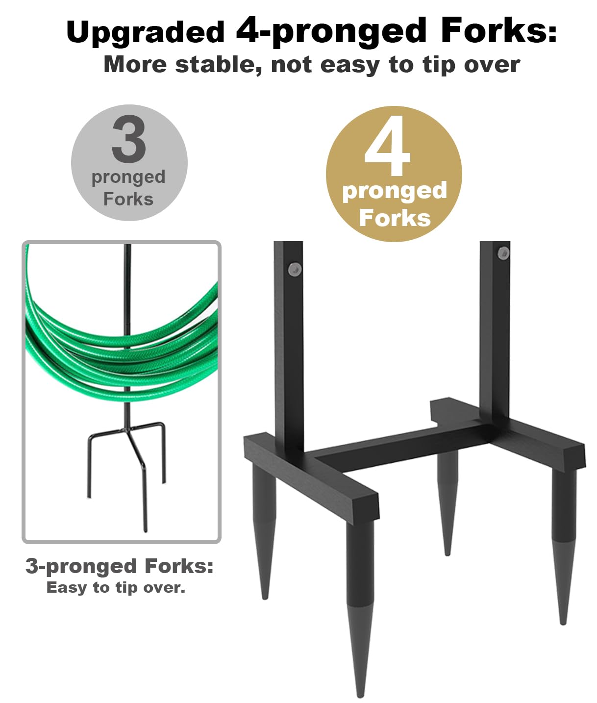 Freestanding Garden Hose Holder – Heavy Duty Metal Outdoor Hose Organizer