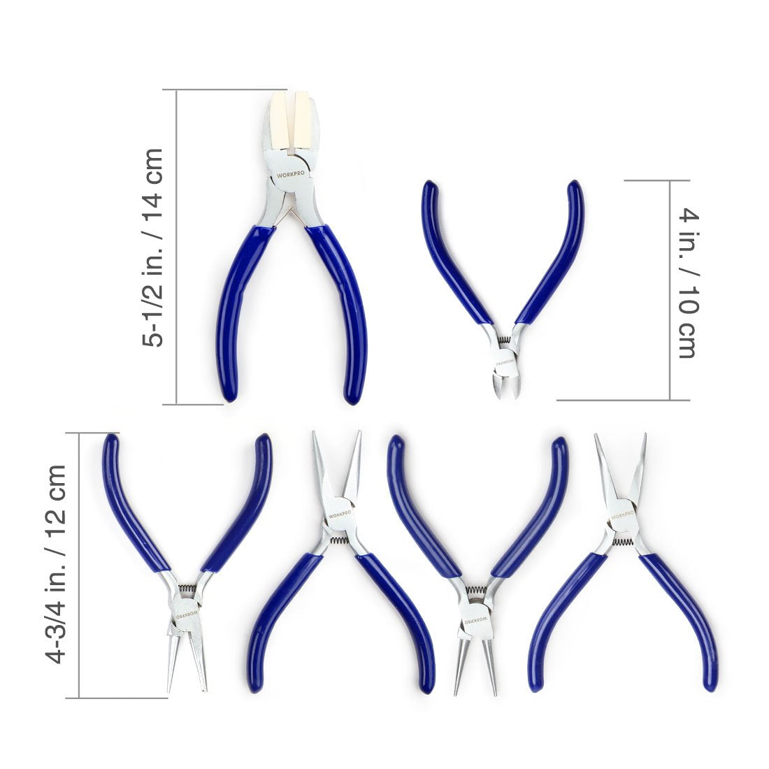 WORKPRO 7-Piece Jewelers Pliers Set, Jewelry Making Tools Kit with Easy Carrying Pouch (Blue)