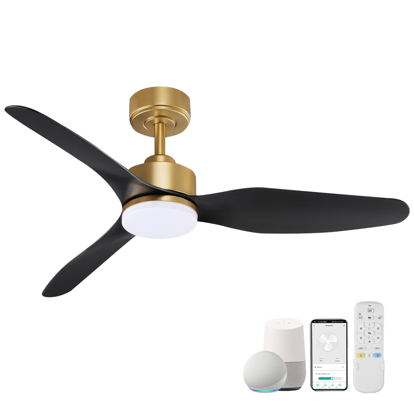 Smart LED Ceiling Fan – WiFi/Alexa Control, Quiet DC Motor, Indoor/Outdoor