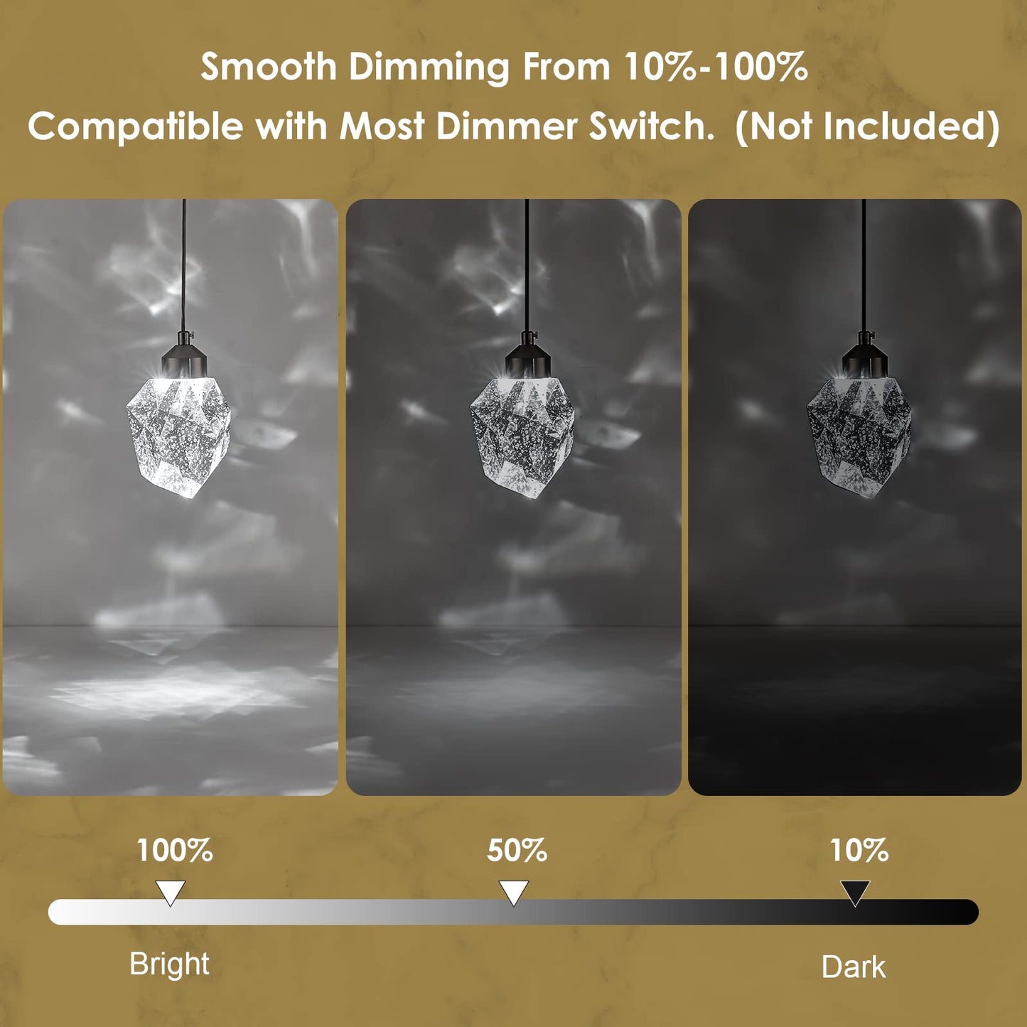 Modern LED Pendant Light for Kitchen Island, Dimmable Gold Teardrop Crystal Ceiling Pendant Lighting for Dining Room Bedroom Bathroom Hallway Entryway 3000k Warm White