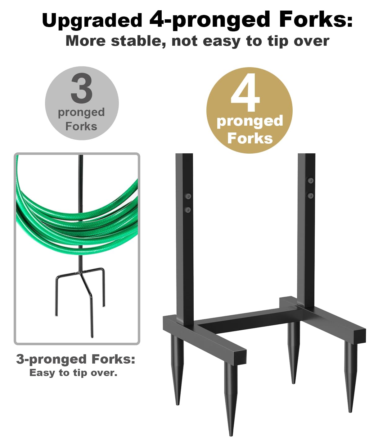 Freestanding Garden Hose Holder – Heavy Duty Metal Outdoor Hose Organizer