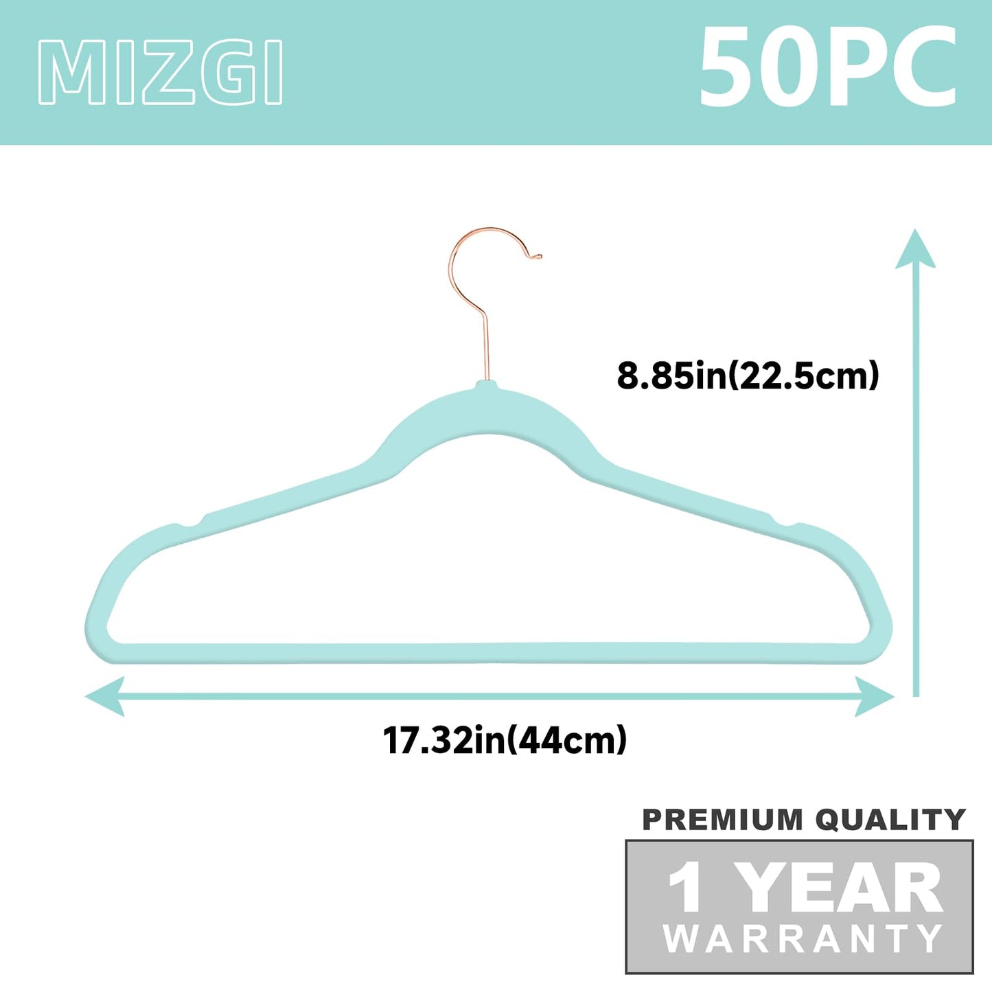 MIZGI Premium Velvet Hangers (30 Pack) Heavy Duty- Non Slip - Velvet Suit Hangers Black - Copper/Rose Gold Hooks,Space Saving Clothes Hangers (Black)