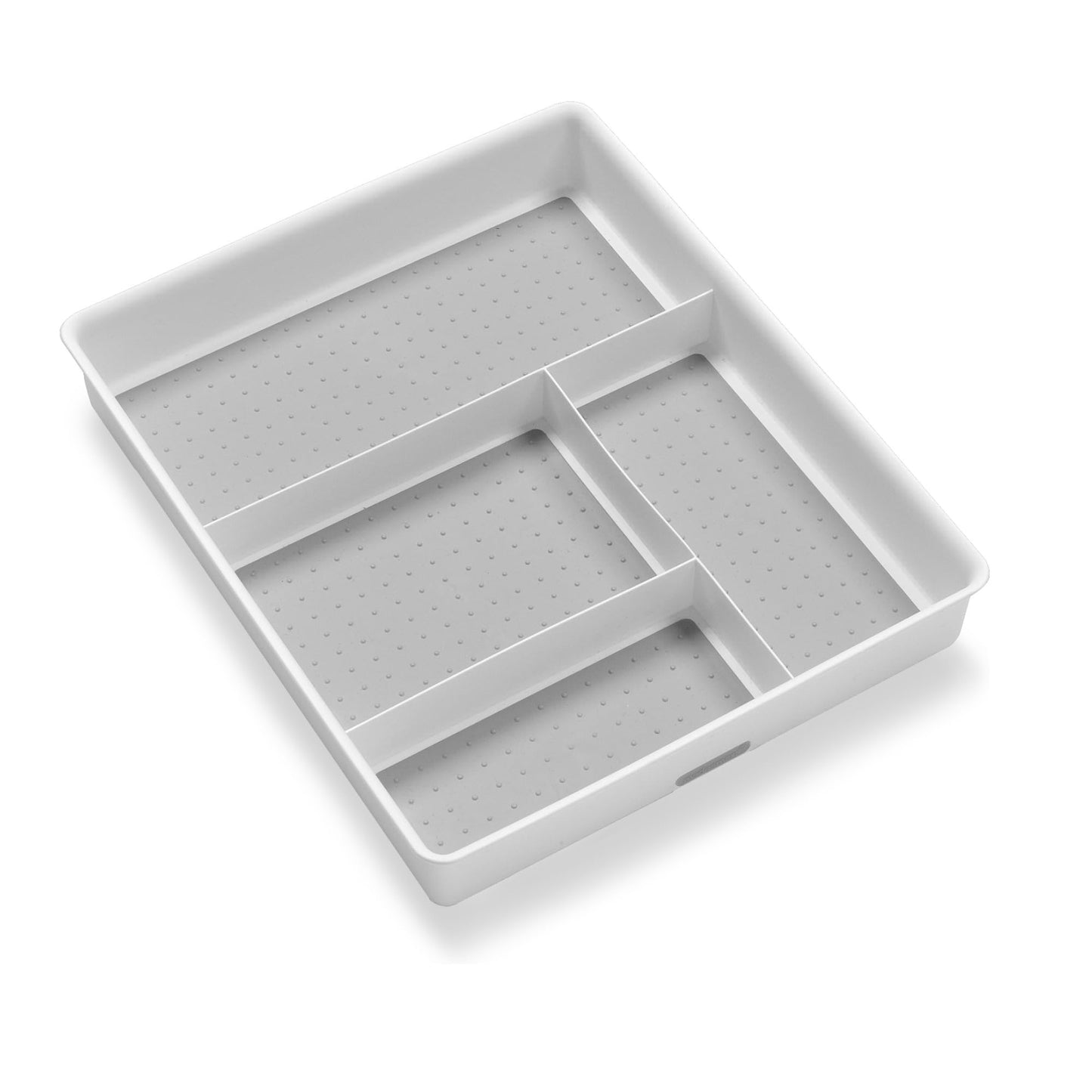 Madesmart Classic 4-Compartment Drawer Organizer Gadget Tray, Plastic Multipurpose Storage Bin for Drawers, Granite