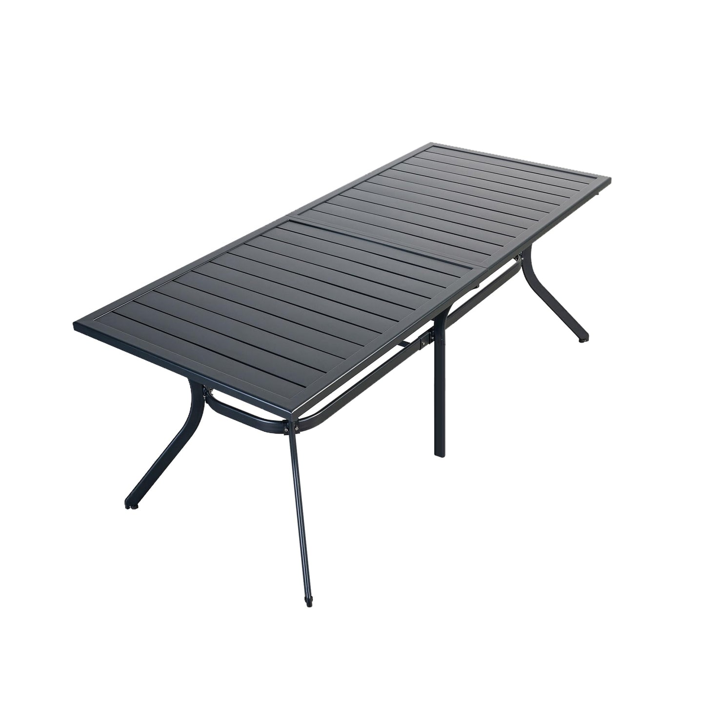 PURPLE LEAF Table à manger d'extérieur 121" X 37" Table à lattes Grande table à manger rectangulaire en aluminium pour 10 personnes Table de patio résistante aux intempéries pour jardin arrière Pelouse Porche Terrasse 