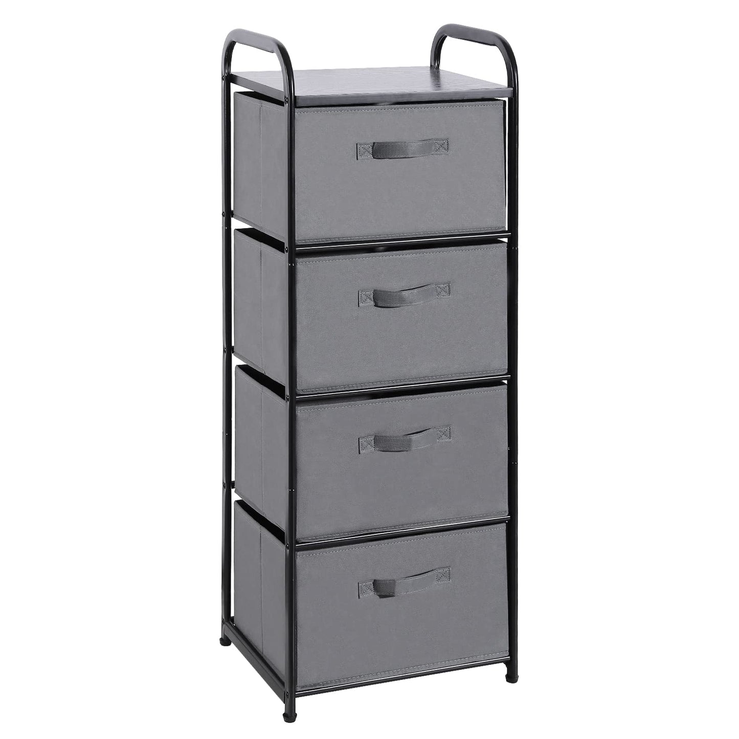 MAX Houser Dresser Storage with 3 Drawers, Fabric Dresser Tower, Vertical Storage Unit for Bedroom, Closet, Office, Black