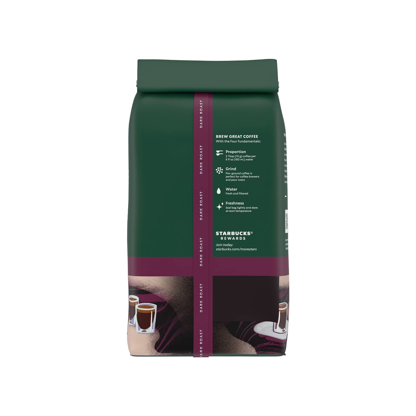 Café moulu Starbucks, café torréfié foncé, torréfaction française, 100 % arabica, 1 sac (28 oz) 