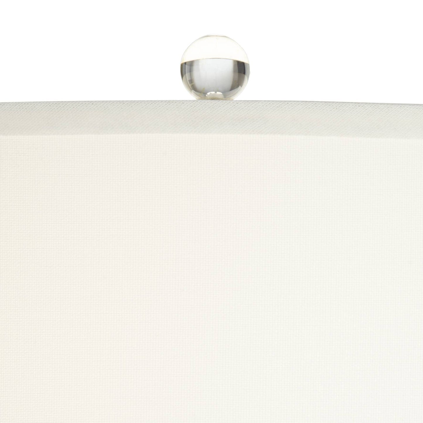 Lampe de table moderne Vienna Full Spectrum Lana de 97 cm de haut en verre cristal transparent avec abat-jour tambour blanc pour salon, chambre à coucher, maison, table de chevet, bureau, entrée, famille 