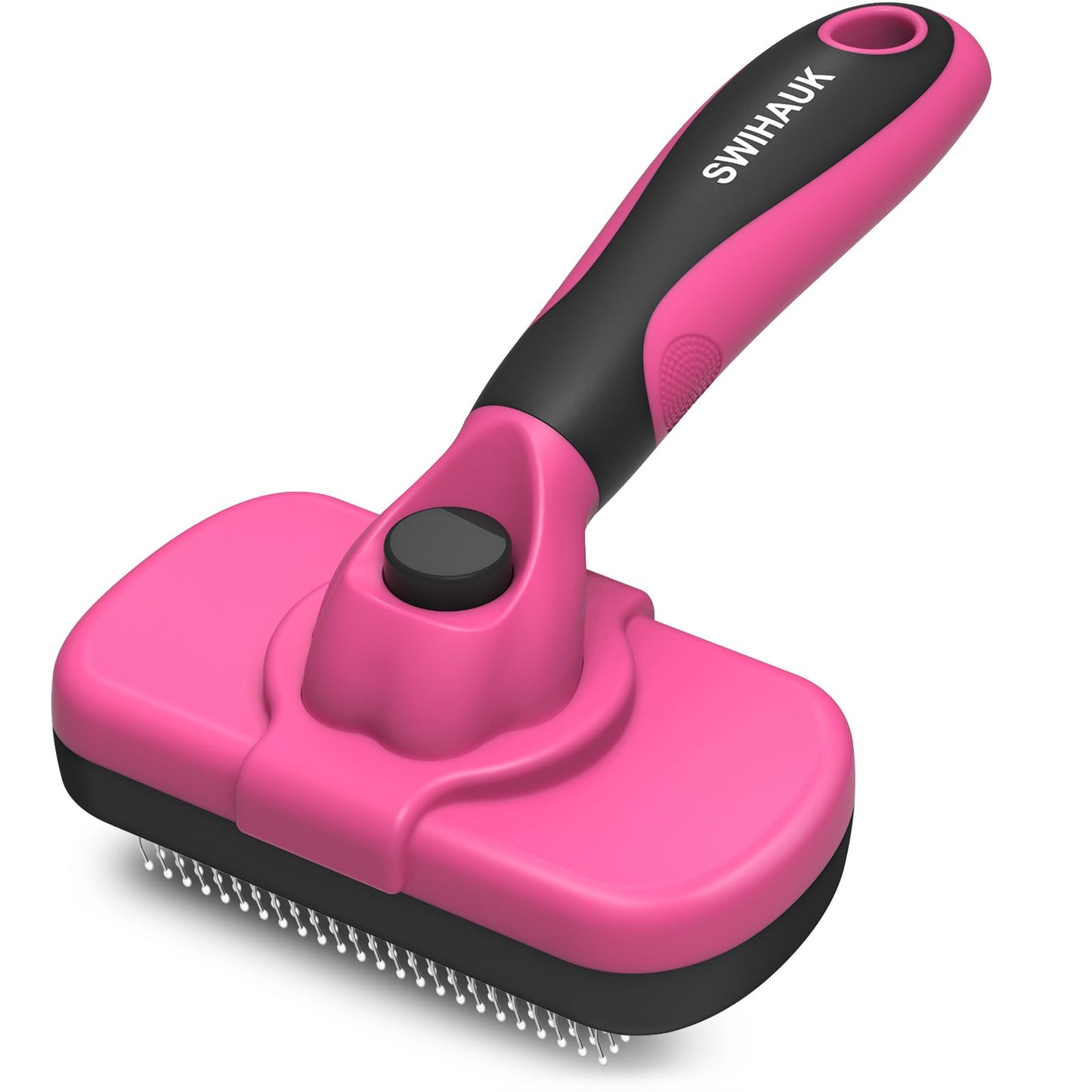 Swihauk Self Cleaning Slicker Brush - Skin Friendly for Dogs & Cats, Deshedding Grooming Tool for Shedding Hair, Puppy Brush for Haired Pets