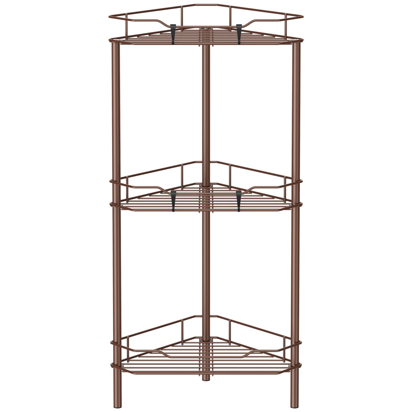 4 Tier Floor Standing Corner Shower Caddy Organizer Shelf with Hooks