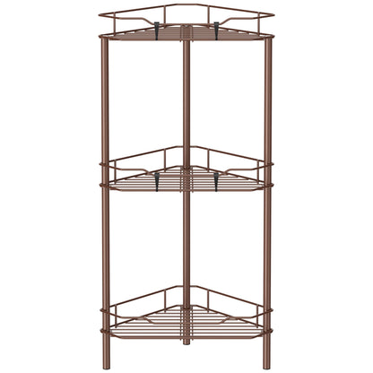 4 Tier Floor Standing Corner Shower Caddy Organizer Shelf with Hooks