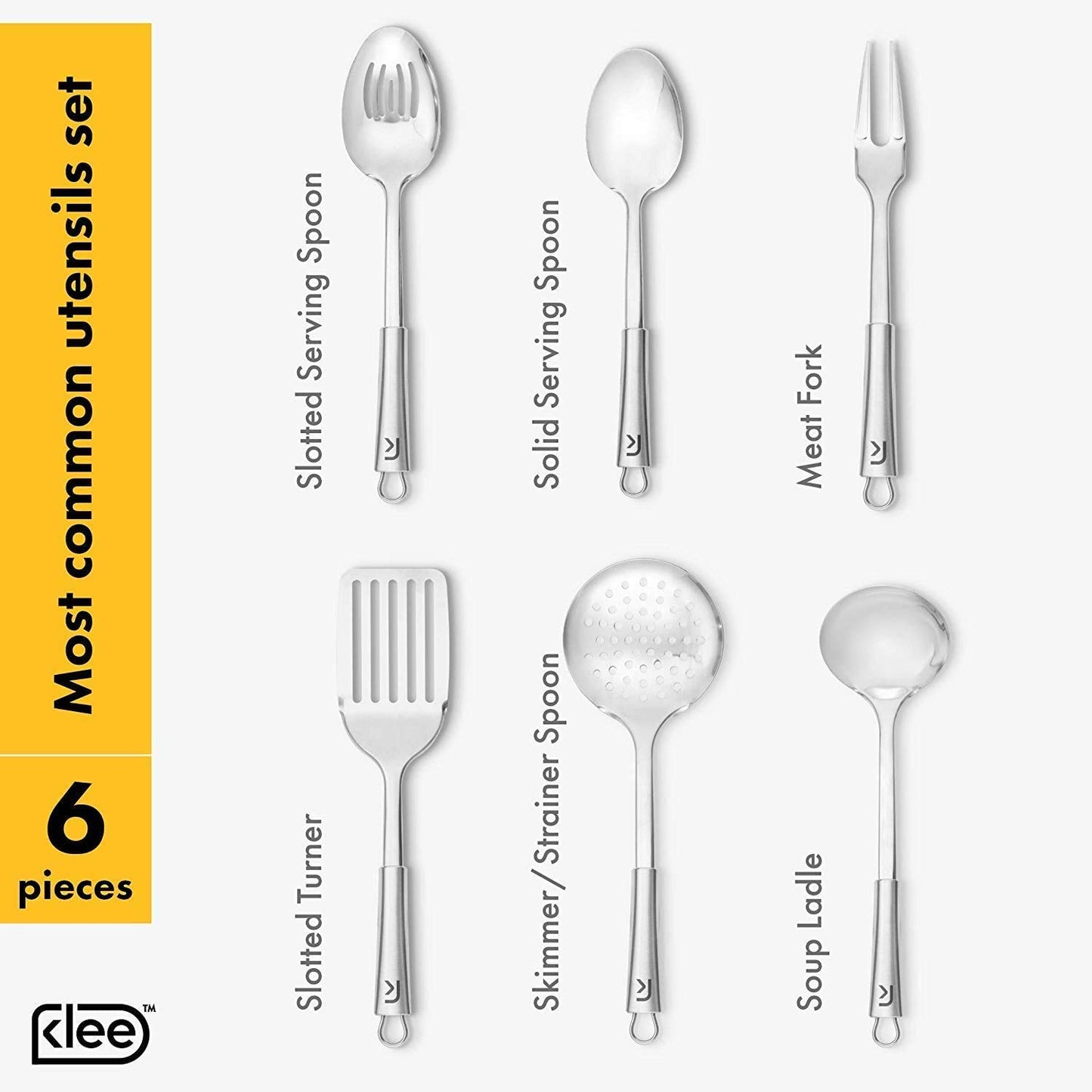 Klee 6-Piece Stainless Steel Kitchen Utensil Set with Holder