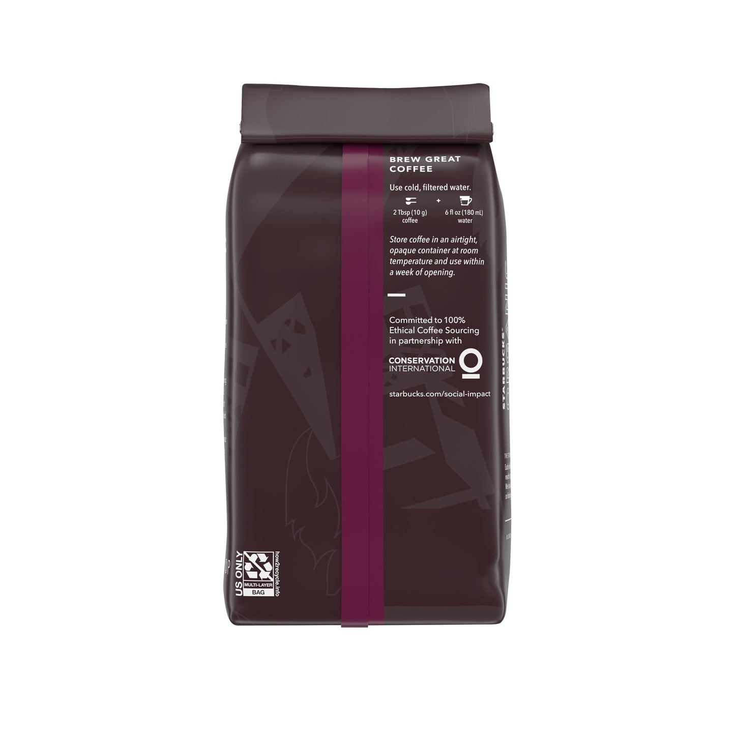 Café moulu Starbucks, café torréfié foncé, torréfaction française, 100 % arabica, 1 sac (28 oz) 