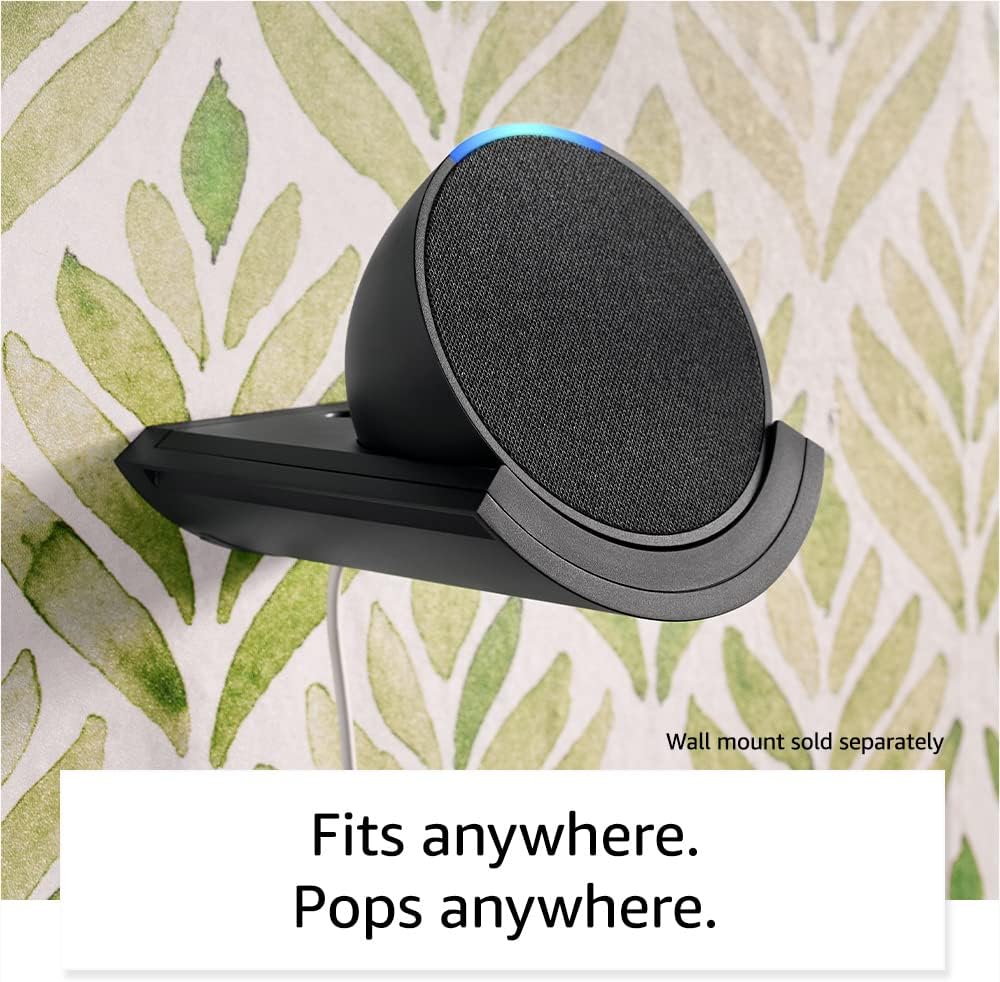 Amazon Echo Pop (newest model), Full sound compact smart speaker with Alexa, Charcoal