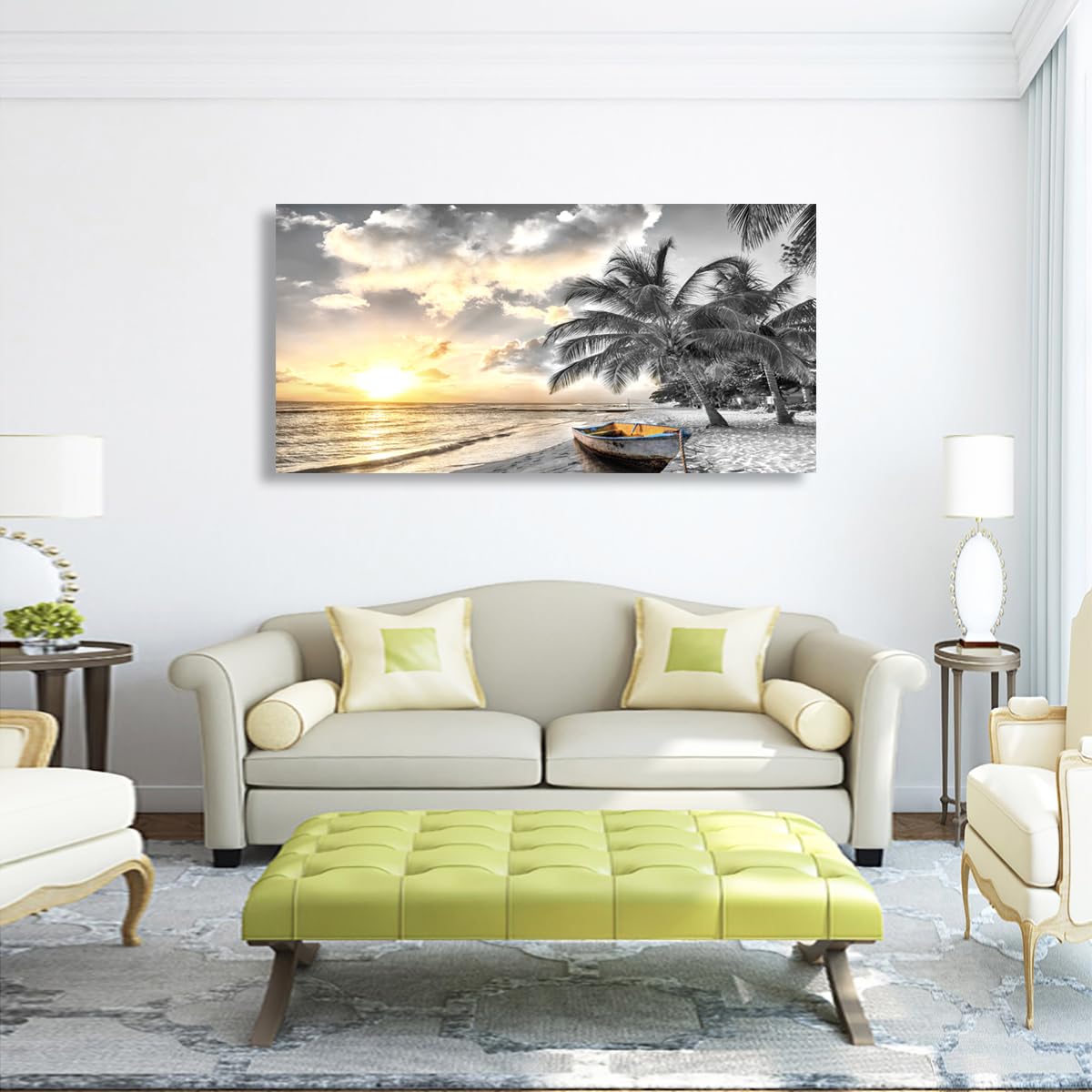 Golden Lotus Pictures Canvas Wall Art for Living room Office Bedroom Wall Decor,Flowers Wall Art Print Paintings Modern Abstract Oil Painting Artwork Waterproof Ready to Hang-20x40inch