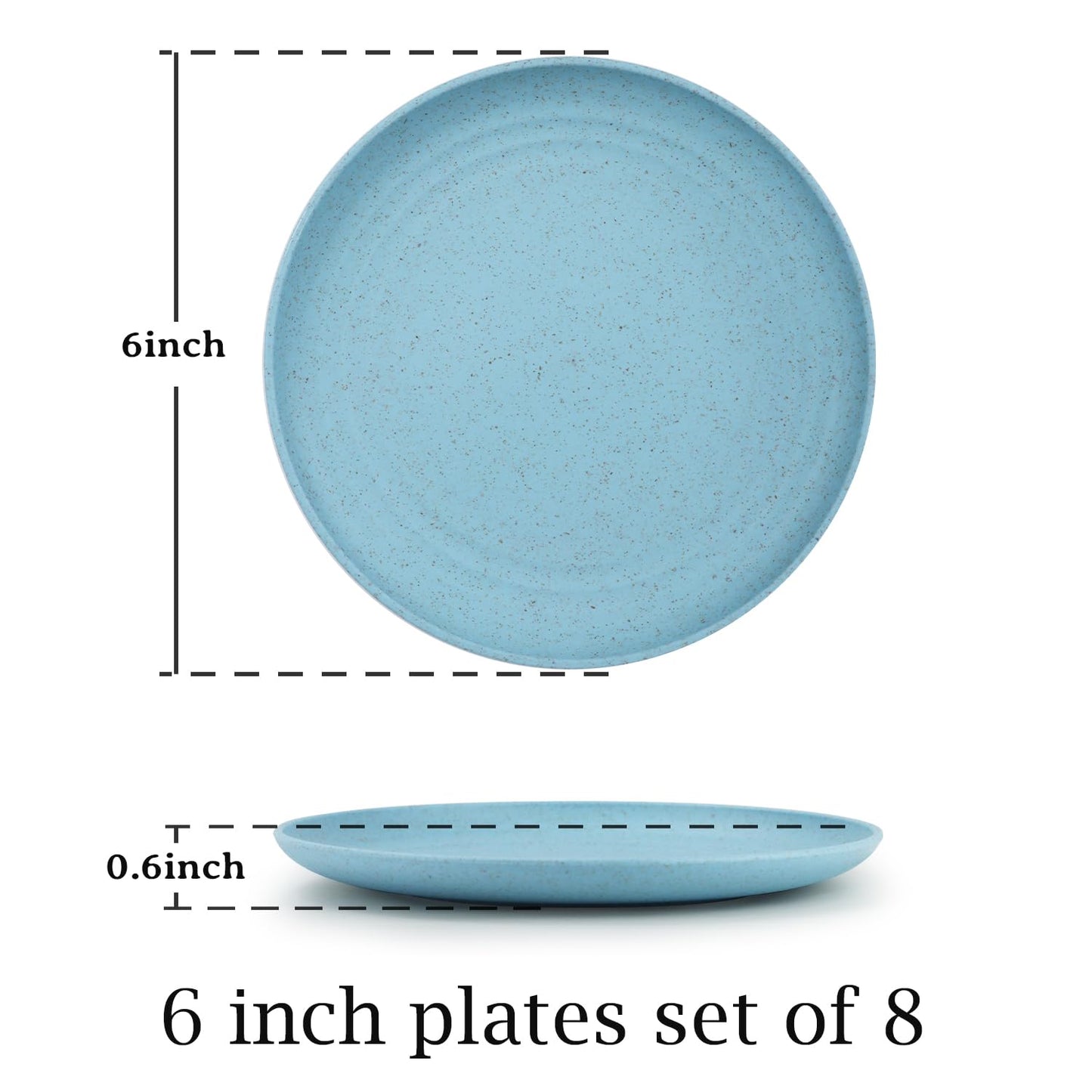 Homienly Deep Dinner Plates Set of 8 Alternative for Plastic Plates Microwave and Dishwasher Safe Wheat Straw Plates for Kitchen Unbreakable Kids Plates with 4 Colors (Classic Bright, 9 inch)