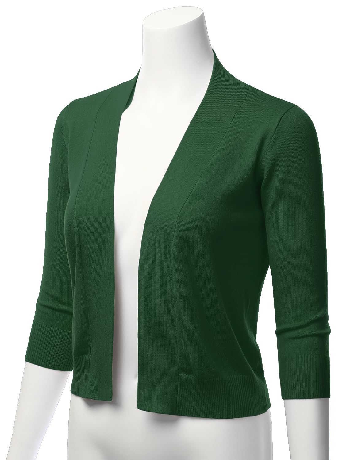 LALABEE Women's Classic 3/4 Sleeve Open Front Cropped Bolero Cardigan Shrugs for Dresses (S~XXL)