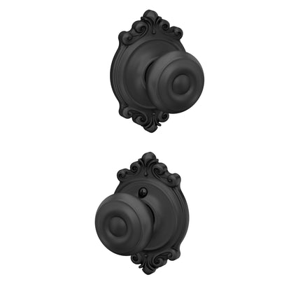 Schlage F51A GEO-625-CAM Georgian Knob with Camelot Trim – Bright Chrome