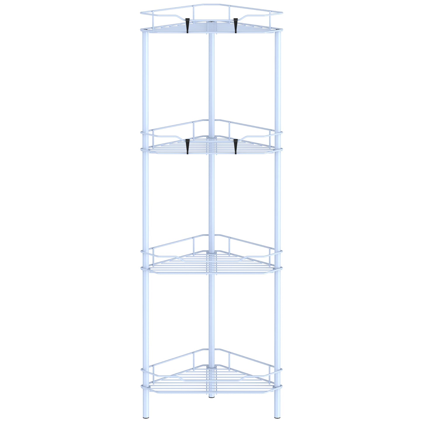 4 Tier Floor Standing Corner Shower Caddy Organizer Shelf with Hooks