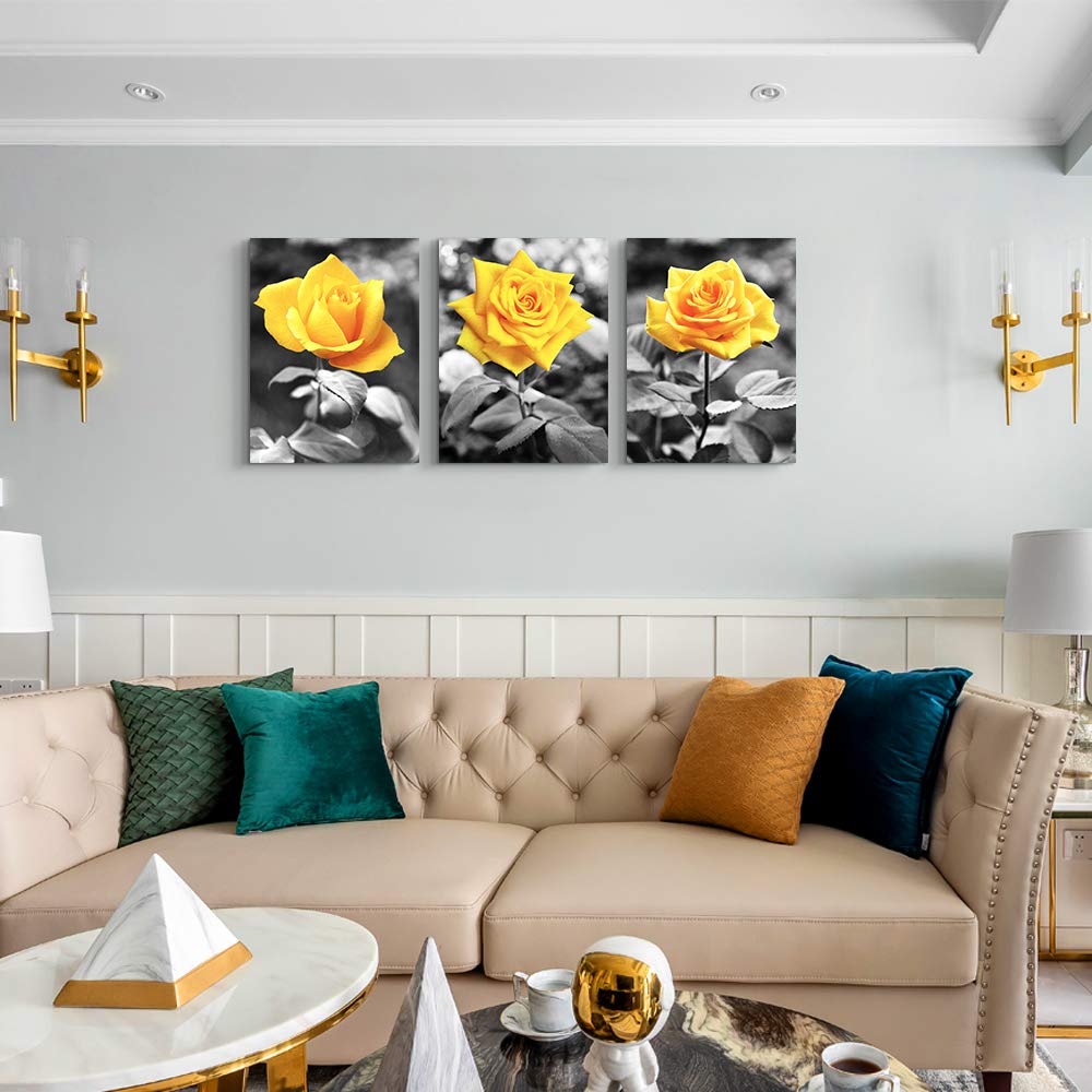 TTHYUEWS Canvas Wall Art for bar kitchen Living Room Office Bathroom home decoration Board Black and white Beach scenery golden Pineapple pictures Artwork restaurant Wall Decor Ready to Hang