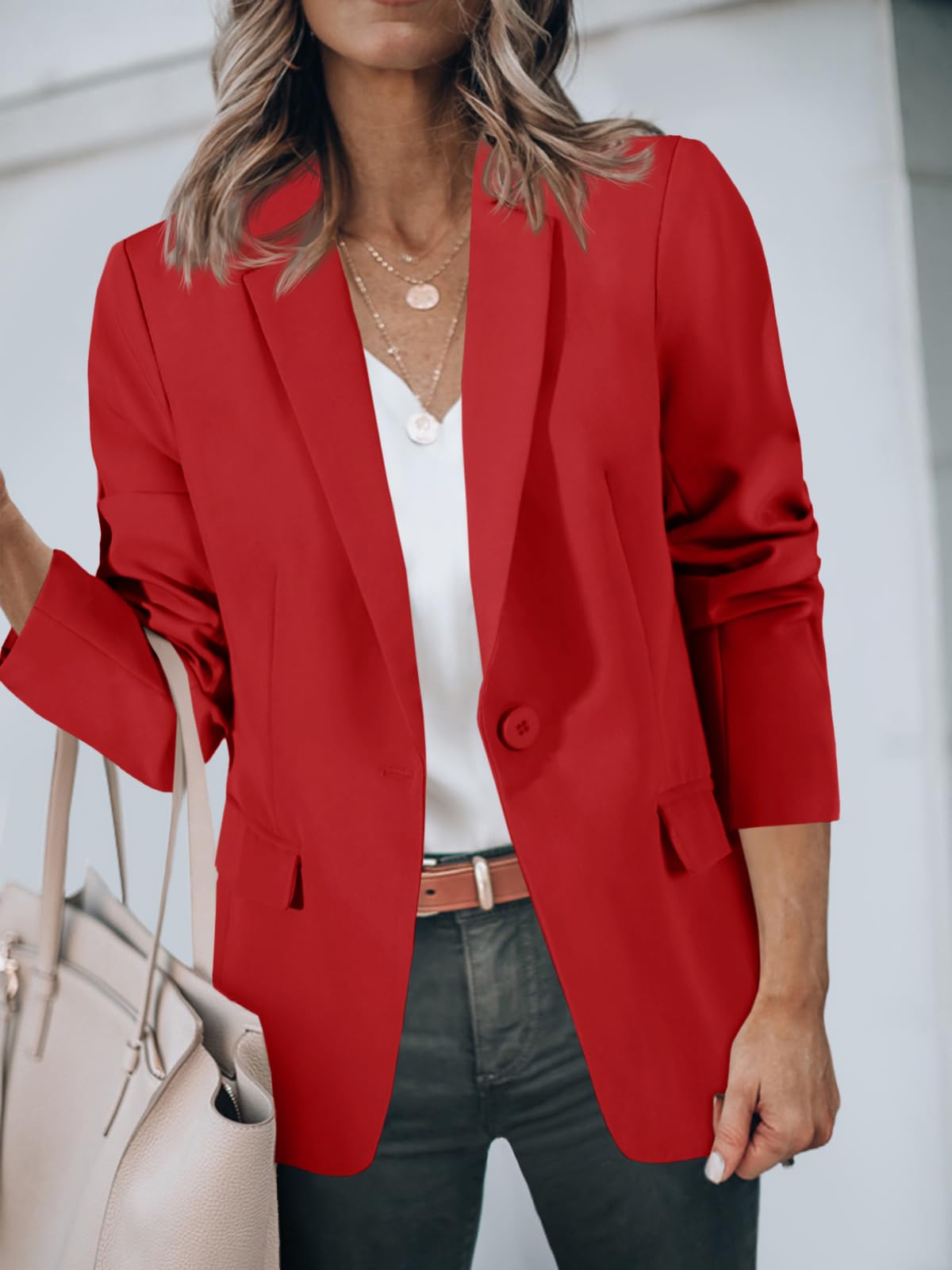 Cicy Bell Womens Blazers Open Front Long Sleeve Suit Jackets Business Casual Outfits