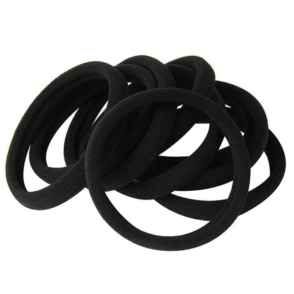 120 Pieces Black Hair Ties for Thick and Curly Hair Ponytail Holders Hair Elastic Band(4mm)