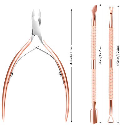 Cuticle Trimmer & Pusher – Professional Stainless Steel Manicure/Pedicure Tool for Nails