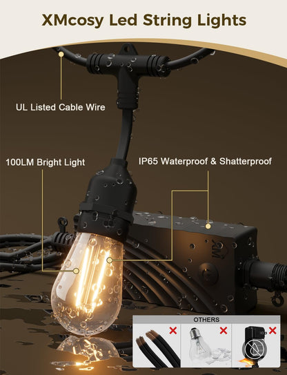 Smart Outdoor LED String Lights – App & Alexa Control, Waterproof
